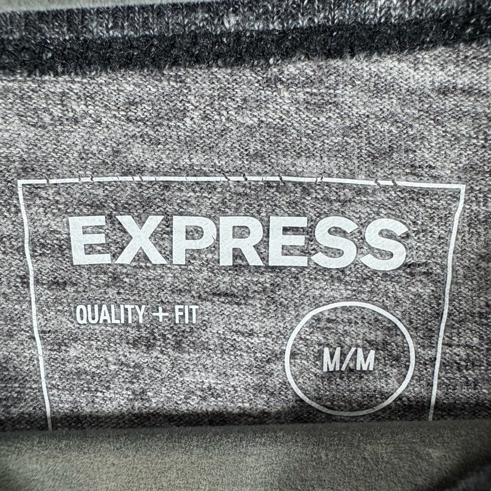 Express Crew Neck Shirt Mens Size Medium Grey Long Sleeve - Picture 3 of 4